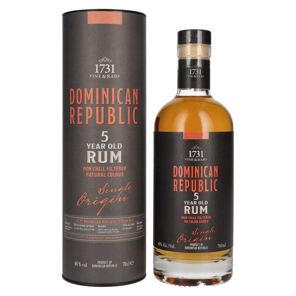 1731 Fine & Rare DOMINICAN REPUBLIC 5 Years Old Single Origin Rum 46% Vol. 0,7l